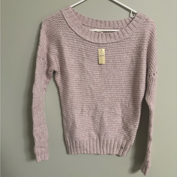 Aerie Size XS Soft Pink Lightweight Loose  Knit Sweater Crew Neck New - Picture 1 of 5
